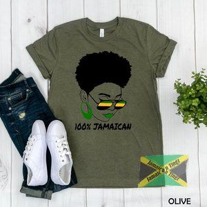 100% Jamaican Woman Shirt, Jamaican Tshirt
